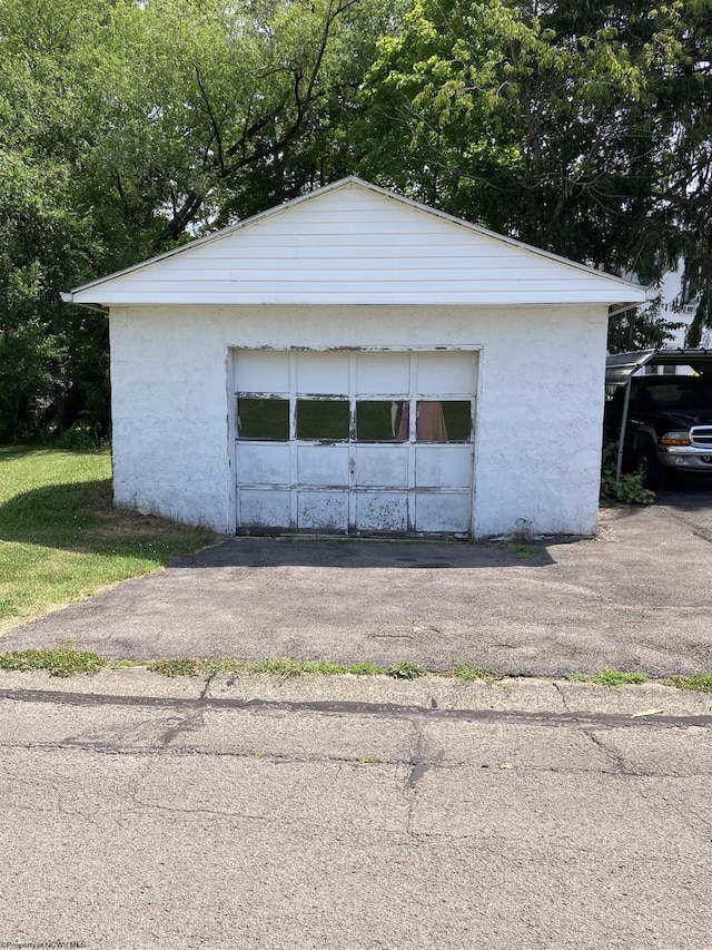 view of garage