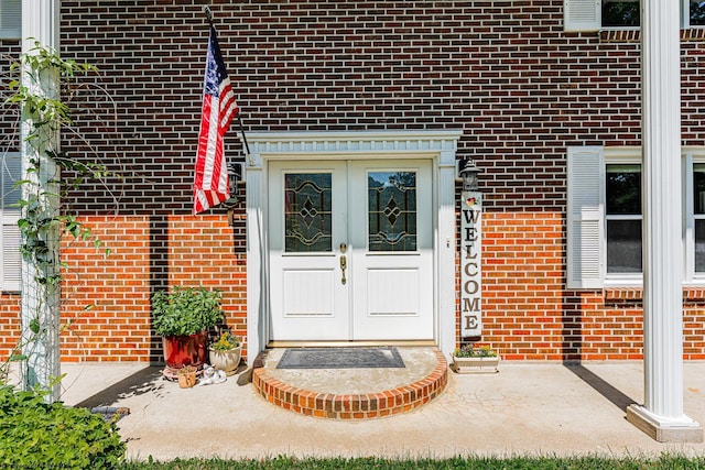 entrance to property with french doors