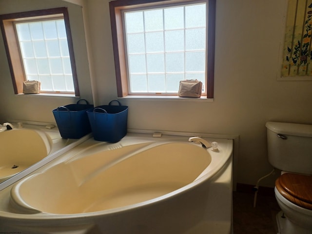 bathroom with a bath and toilet