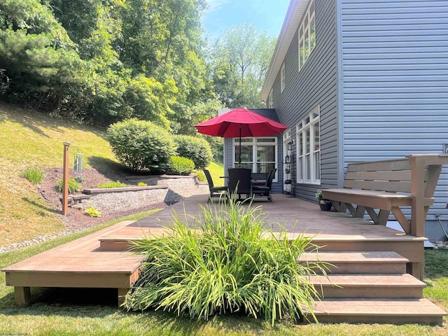 view of wooden deck