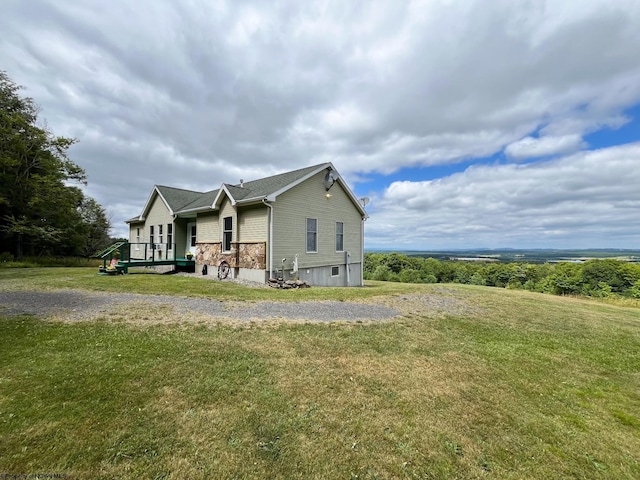 view of property exterior featuring a yard