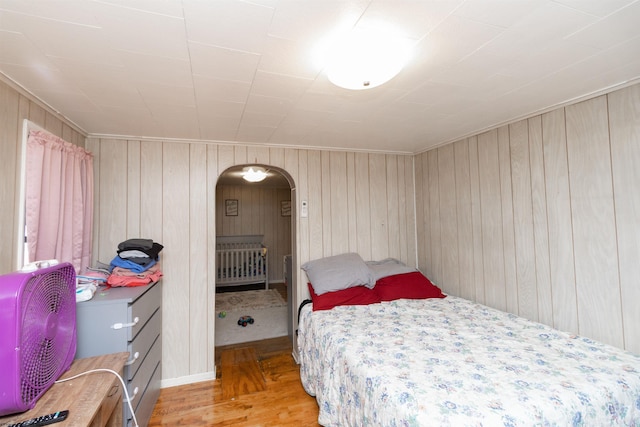 bedroom featuring light hardwood / wood-style floors