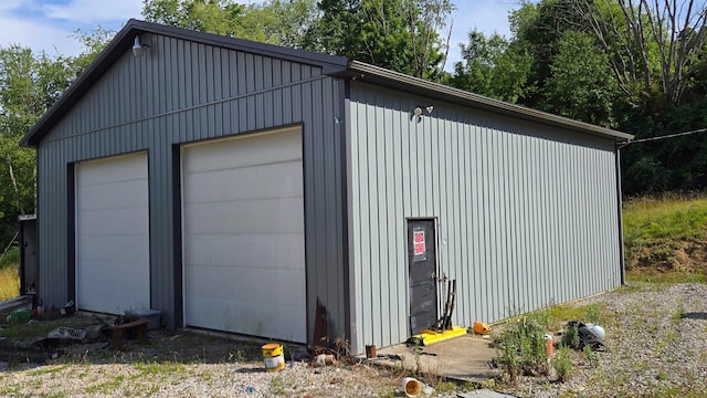 view of garage