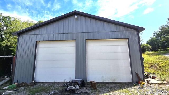 view of garage