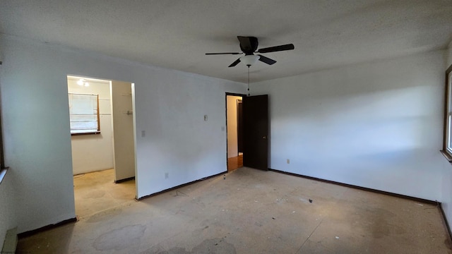 unfurnished bedroom with ceiling fan