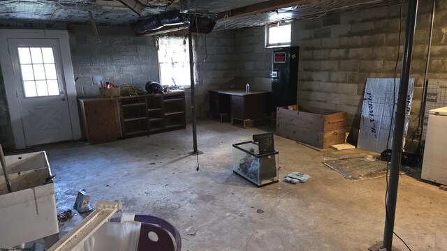 basement with washer / dryer