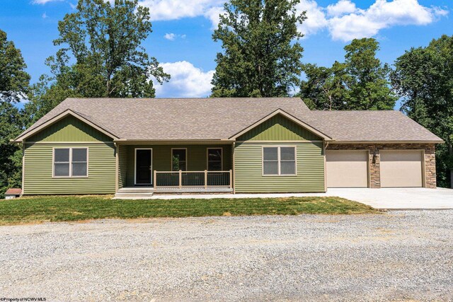 ranch-style home with a garage