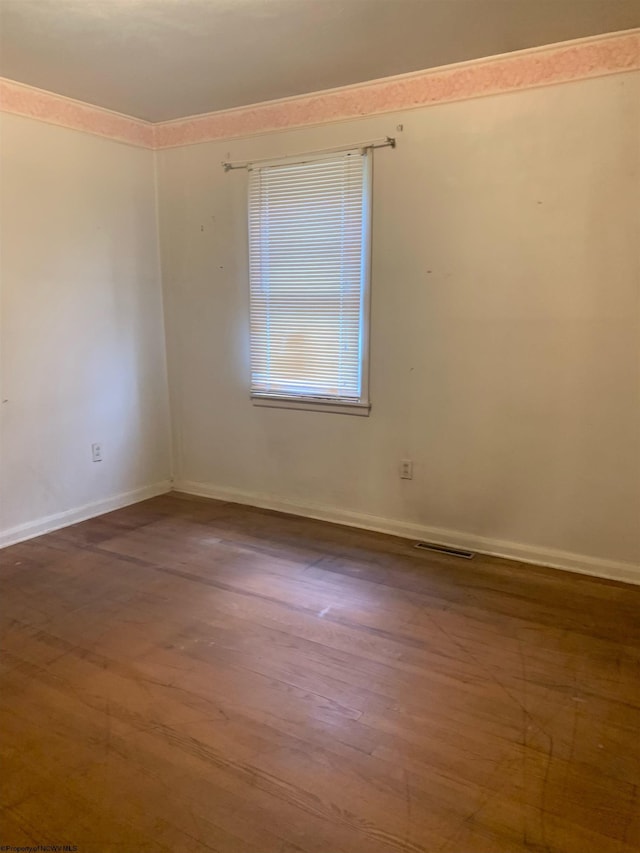 empty room featuring wood-type flooring