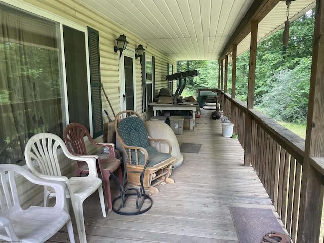 deck with covered porch