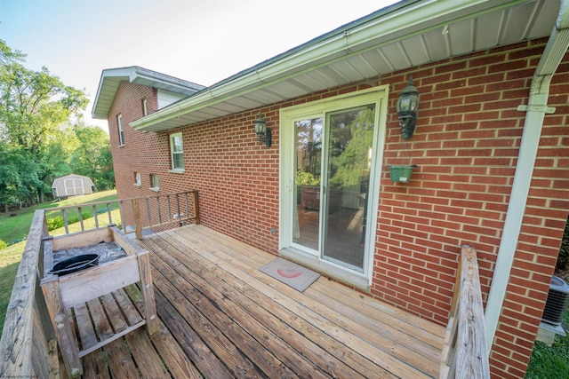 deck with a storage unit