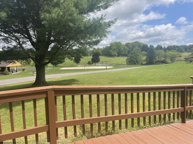 deck featuring a yard