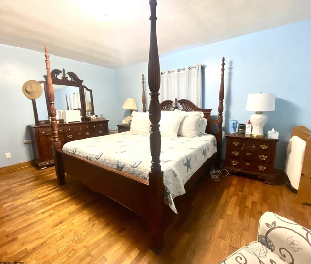 bedroom featuring light hardwood / wood-style flooring