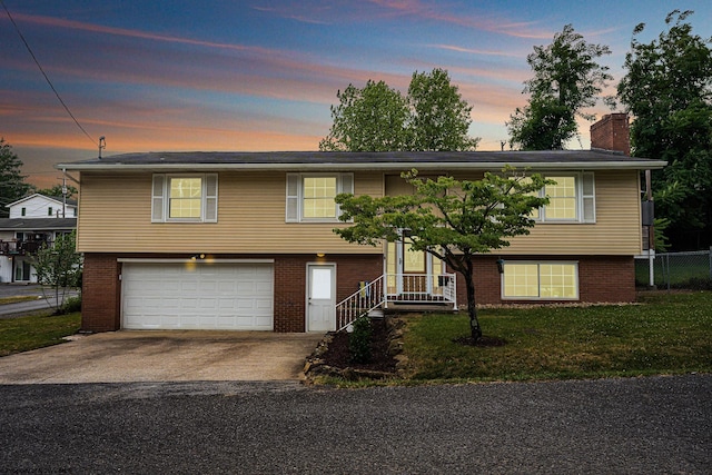 split foyer home with a garage