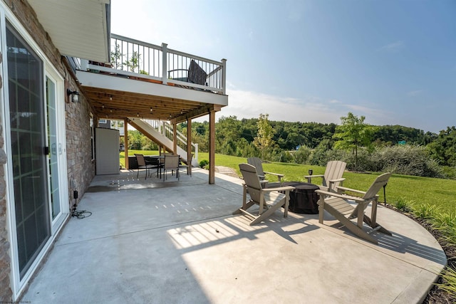 view of patio with a deck