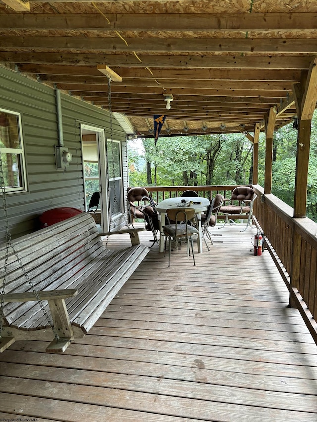 deck featuring outdoor dining space
