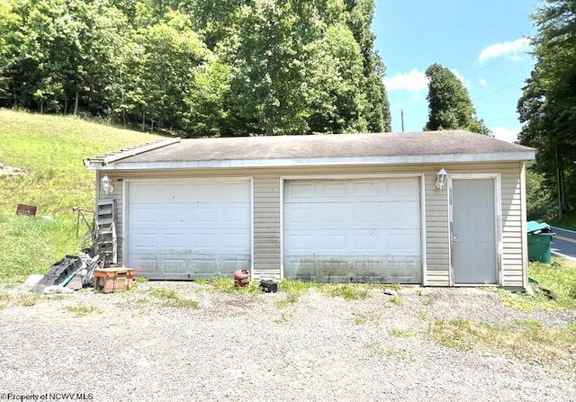 view of garage