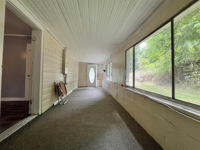 corridor with carpet floors