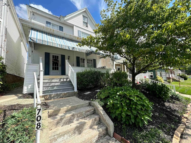 view of front of house featuring covered porch