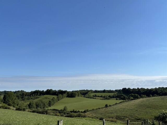 drone / aerial view with a rural view