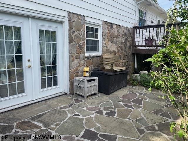 view of patio / terrace featuring french doors