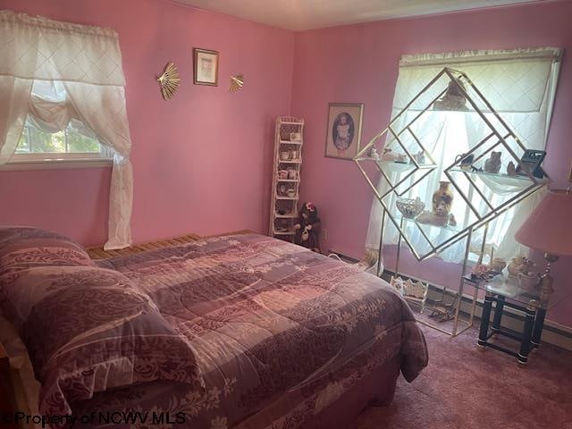 bedroom featuring carpet