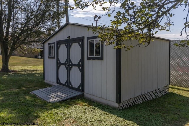 view of shed