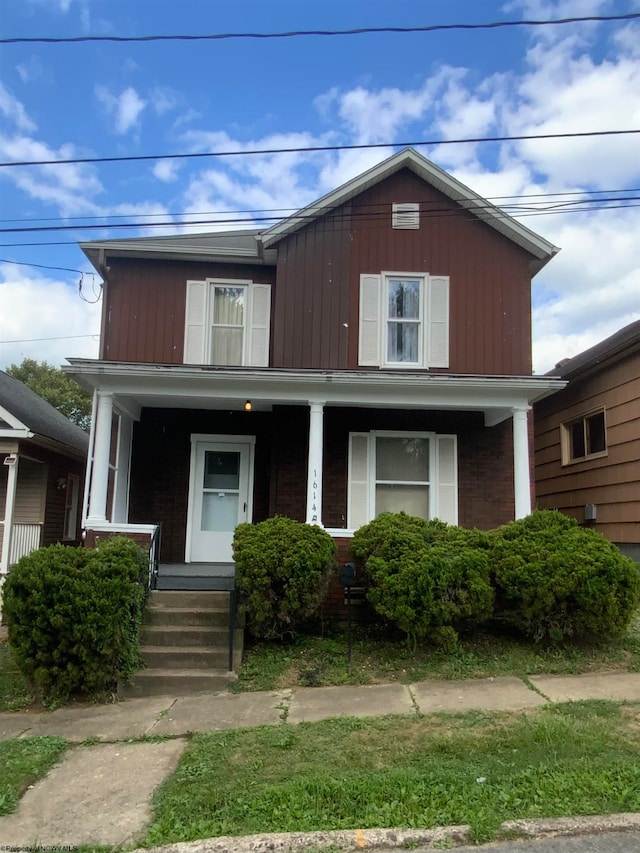 view of front of house featuring covered porch