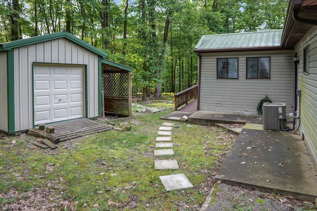 garage with central AC unit