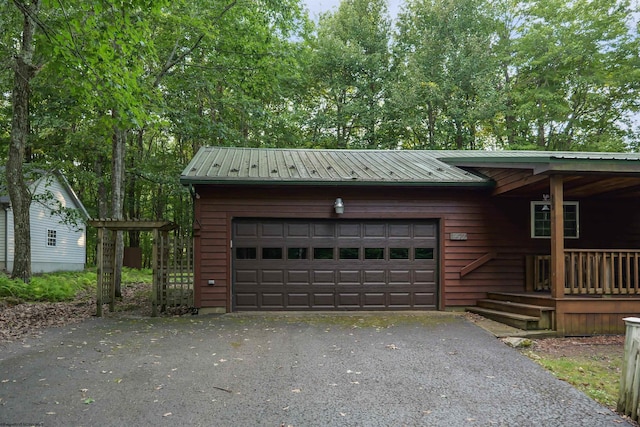 view of garage