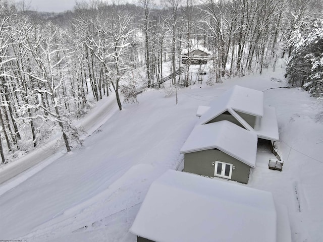 view of snowy aerial view