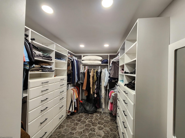 view of walk in closet