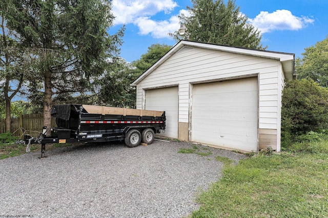 view of garage