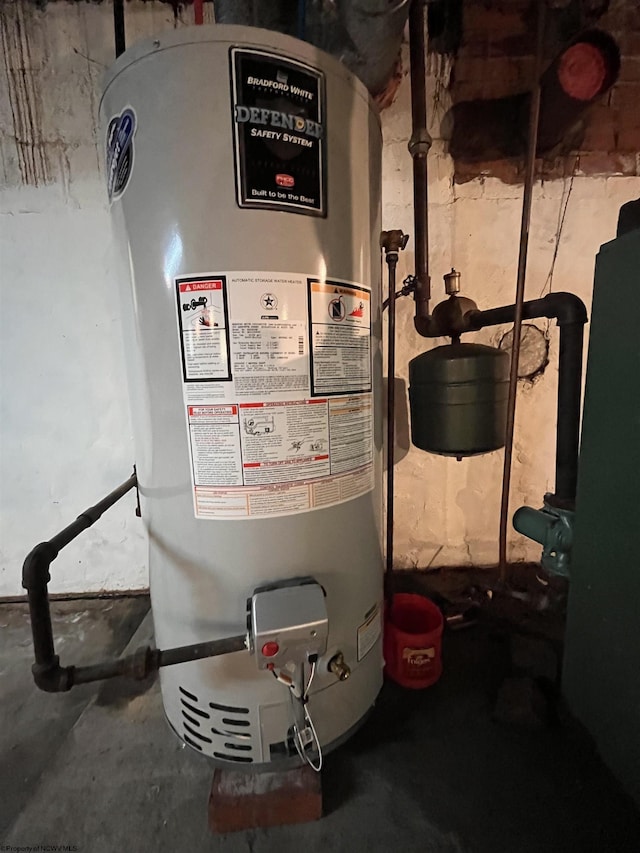 utility room with gas water heater