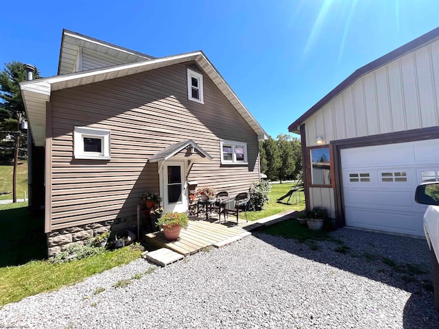 view of home's exterior with a garage