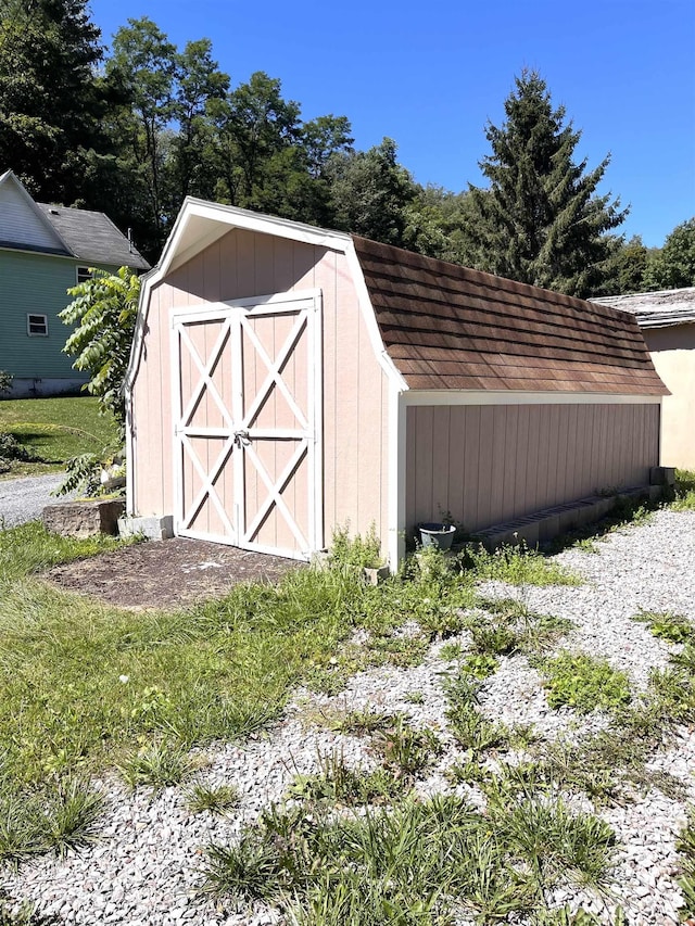 view of shed