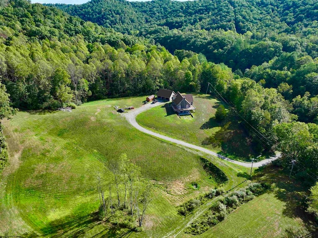 aerial view with a rural view