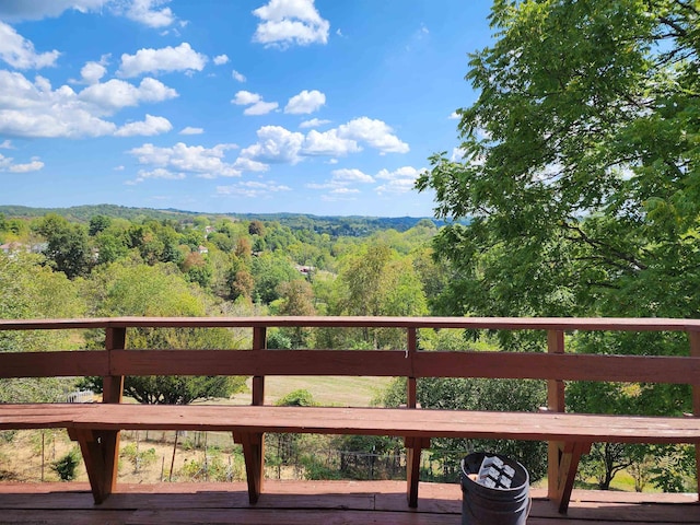 413 Green Acres Cir, Spencer, WV 25276 - wooden terrace with a view of trees