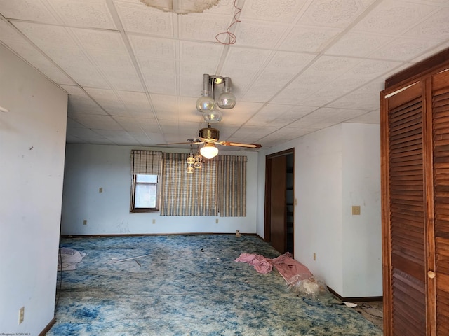 413 Green Acres Cir, Spencer, WV 25276 - spare room with baseboards, carpet floors, and ceiling fan