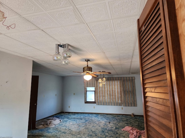 413 Green Acres Cir, Spencer, WV 25276 - carpeted empty room with baseboards and a ceiling fan