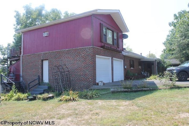 413 Green Acres Cir, Spencer, WV 25276 - exterior space with brick siding and a lawn