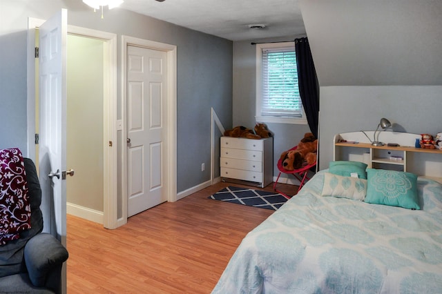 bedroom featuring light hardwood / wood-style floors