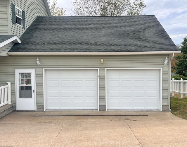 view of garage