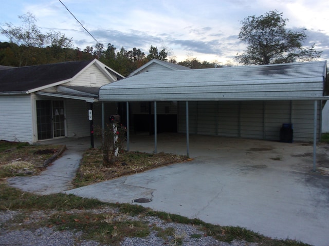 view of front of property with a carport