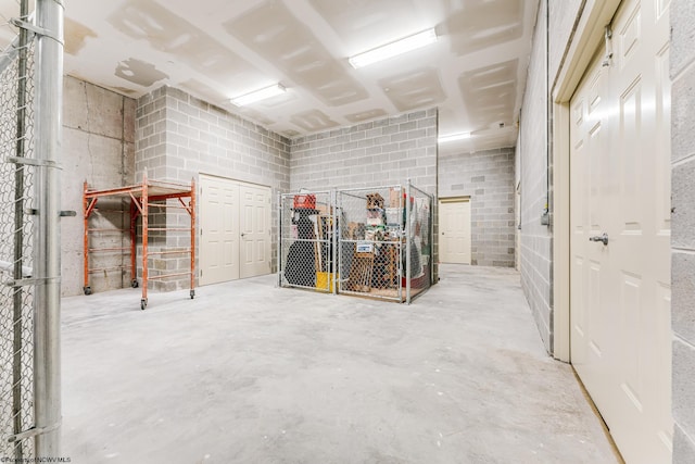 interior space featuring concrete floors