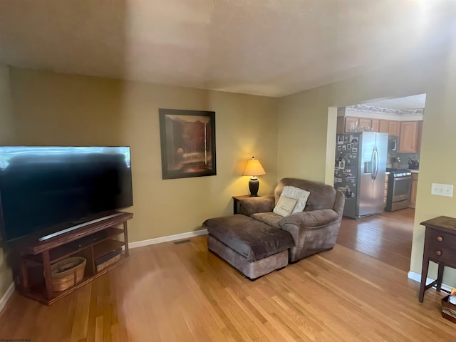 living room featuring light hardwood / wood-style flooring