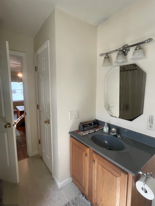 bathroom featuring vanity and tile patterned floors