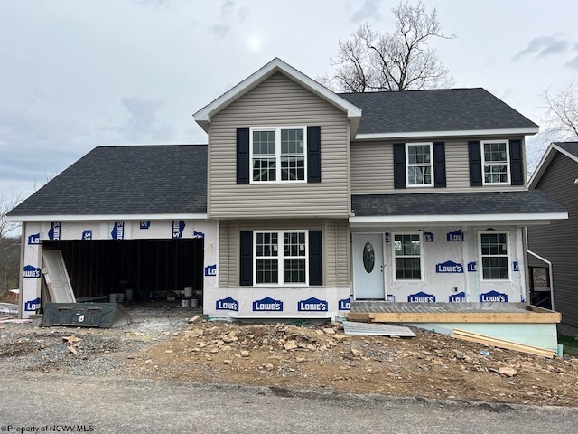 view of front of home featuring covered porch