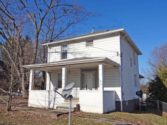 view of front of property with covered porch