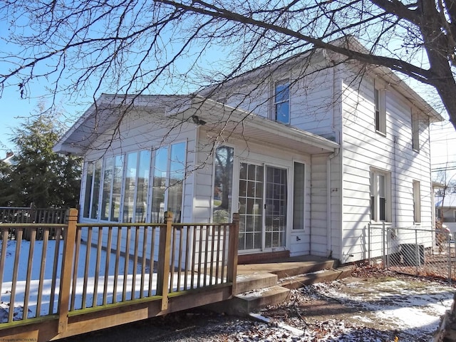 exterior space with a wooden deck