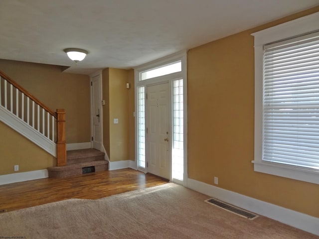 foyer featuring light hardwood / wood-style flooring